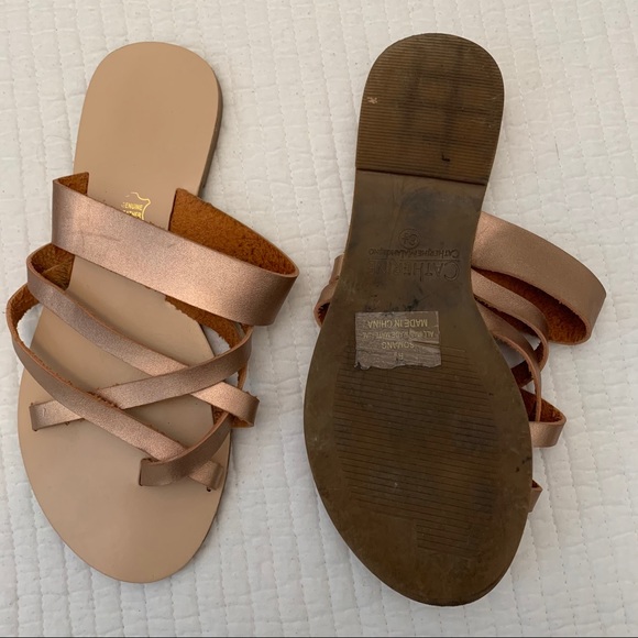 Rose gold sandals in size 6.5 - Picture 2 of 4